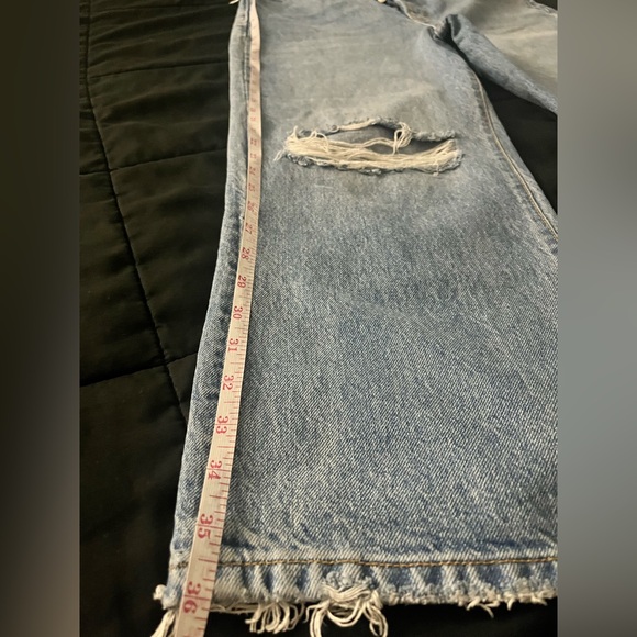 We The Free Blue Distressed Flare Jeans - Picture 8 of 9